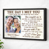 Personalized The Day I Met You Canvas Wall Art Custom Photo Anniversary Gift For Couple And Husband Wife - Black Frame