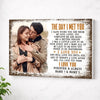 Personalized The Day I Met You Canvas Wall Art Custom Photo Anniversary For Husband And Wife Romantic Gift Couple