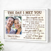 Personalized The Day I Met You Canvas Wall Art Custom Photo Anniversary Gift For Couple And Husband Wife - White Frame