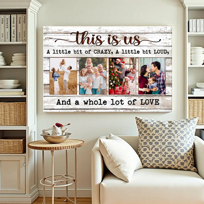 Personalized This Is Us Canvas - Custom Family Photo Wall Art - 12x9