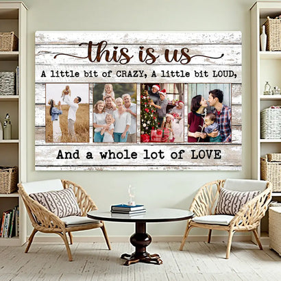 Personalized This Is Us Canvas - Custom Family Photo Wall Art