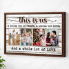 Personalized This Is Us Canvas - Custom Family Photo Wall Art - Brown Frame / 12x9