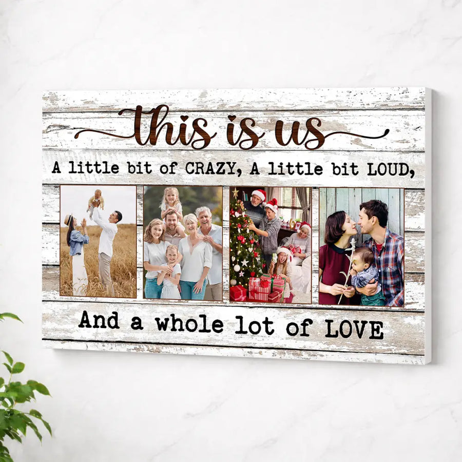 Personalized This Is Us Canvas - Custom Family Photo Wall Art - No Frame / 12x9
