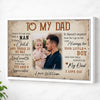 Personalized To My Dad Canvas Wall Art Custom Photo Gift For Father’s Day From Son Birthday Idea - White Frame / 12x9