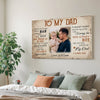 Personalized To My Dad Canvas Wall Art Custom Photo Gift For Father’s Day From Son Birthday Idea