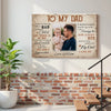 Personalized To My Dad Canvas Wall Art Custom Photo Gift For Father’s Day From Son Birthday Idea