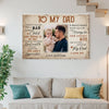 Personalized To My Dad Canvas Wall Art Custom Photo Gift For Father’s Day From Son Birthday Idea