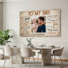 Personalized To My Dad Canvas Wall Art Custom Photo Gift For Father’s Day From Son Birthday Idea