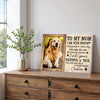 Personalized To My Dog Mom Canvas Wall Art Custom Photo Gift For Mothers Day Lovers