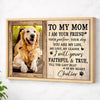 Personalized To My Dog Mom Canvas Wall Art Custom Photo Gift For Mothers Day Lovers - Natural Frame / 12x9