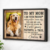 Personalized To My Dog Mom Canvas Wall Art Custom Photo Gift For Mothers Day Lovers - Black Frame / 12x9