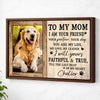 Personalized To My Dog Mom Canvas Wall Art Custom Photo Gift For Mother’s Day Lovers - Brown Frame / 12x9