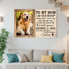 Personalized To My Dog Mom Canvas Wall Art Custom Photo Gift For Mother’s Day Lovers