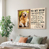 Personalized To My Dog Mom Canvas Wall Art Custom Photo Gift For Mother’s Day Lovers