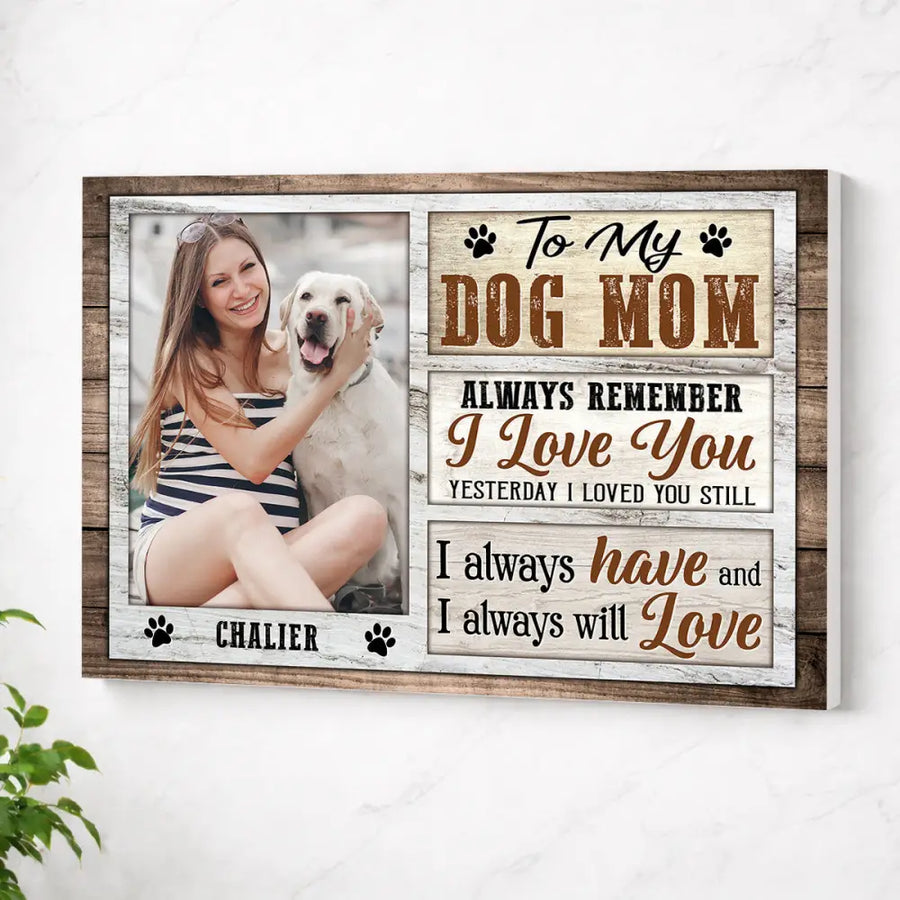 Personalized To My Dog Mom Thank You For Being Mommy Canvas Custom Photo Gift Mother’s Day Lovers - No Frame / 12x9