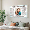 Personalized To My Husband Canvas Wall Art Custom Photo Couple Love Anniversary Gift For And Wife