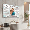 Personalized To My Husband Canvas Wall Art Custom Photo Couple Love Anniversary Gift For And Wife