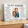 Personalized To My Husband Canvas Wall Art Custom Photo Couple Love Anniversary Gift For And Wife