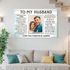 Personalized To My Husband Canvas Wall Art Custom Photo Couple Love Anniversary Gift For And Wife