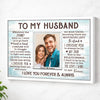 Personalized To My Husband Canvas Wall Art Custom Photo Couple Love Anniversary Gift For And Wife - White Frame / 12x9