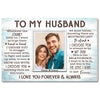 Personalized To My Husband Canvas Wall Art Custom Photo Couple Love Anniversary Gift For And Wife