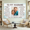 Personalized To My Husband Canvas Wall Art Custom Photo Couple Love Anniversary Gift For And Wife