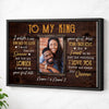 Personalized To My King Canvas Wall Art Custom Photo Couple Anniversary Gift For Husband And Wife - Black Frame / 12x9
