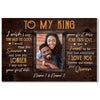 Personalized To My King Canvas Wall Art Custom Photo Couple Anniversary Gift For Husband And Wife