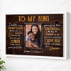 Personalized To My King Canvas Wall Art Custom Photo Couple Anniversary Gift For Husband And Wife - White Frame / 12x9