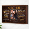 Personalized To My King Canvas Wall Art Custom Photo Couple Anniversary Gift For Husband And Wife - Brown Frame / 12x9