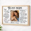 Personalized To My Mom Canvas Wall Art Custom Photo Mother And Daughter Memory Decor Mother’s Day Gift For - Natural