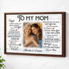 Personalized To My Mom Canvas Wall Art Custom Photo Mother And Daughter Memory Decor Mother’s Day Gift For - Brown