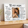 Personalized To My Mom Canvas Wall Art Custom Photo Mother And Daughter Memory Decor Mother’s Day Gift