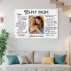 Personalized To My Mom Canvas Wall Art Custom Photo Mother And Daughter Memory Decor Mother’s Day Gift