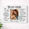 Personalized To My Mom Canvas Wall Art Custom Photo Mother And Daughter Memory Decor Mother’s Day Gift For - No Frame