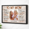 Personalized To My Mom Canvas Wall Art For Mother And Daughter Custom Photo Gift Loving On Mother’s Day - Black Frame