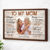 Personalized To My Mom Canvas Wall Art For Mother And Daughter Custom Photo Gift Loving On Mother’s Day - Brown Frame
