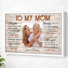 Personalized To My Mom Canvas Wall Art For Mother And Daughter Custom Photo Gift Loving On Mother’s Day - White Frame
