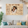 Personalized To My Mom Everything I Am Canvas Wall Art Custom Photo Daughter And Memory Picture Mother’s Day Gift