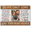 Personalized To My Only Love Canvas - Custom Couple Wall Art Anniversary Gift - 12x9
