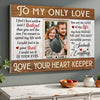 Personalized To My Only Love Canvas - Custom Couple Wall Art Anniversary Gift