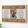Personalized To My Only Love Canvas - Custom Couple Wall Art Anniversary Gift - Natural Frame / 12x9