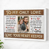 Personalized To My Only Love Canvas - Custom Couple Wall Art Anniversary Gift - White Frame / 12x9