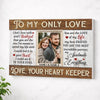 Personalized To My Only Love Canvas - Custom Couple Wall Art Anniversary Gift - No Frame / 12x9