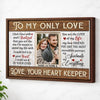 Personalized To My Only Love Canvas - Custom Couple Wall Art Anniversary Gift - Brown Frame / 12x9