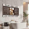 Personalized To My Only Love Canvas - Custom Couple Wall Art Romantic Anniversary Gift