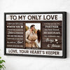 Personalized To My Only Love Canvas - Custom Couple Wall Art Romantic Anniversary Gift - Black Frame / 12x9