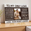 Personalized To My Only Love Canvas - Custom Couple Wall Art Romantic Anniversary Gift