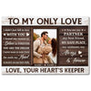 Personalized To My Only Love Canvas - Custom Couple Wall Art Romantic Anniversary Gift - 12x9