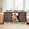 Personalized To My Only Love Canvas - Custom Couple Wall Art Romantic Anniversary Gift